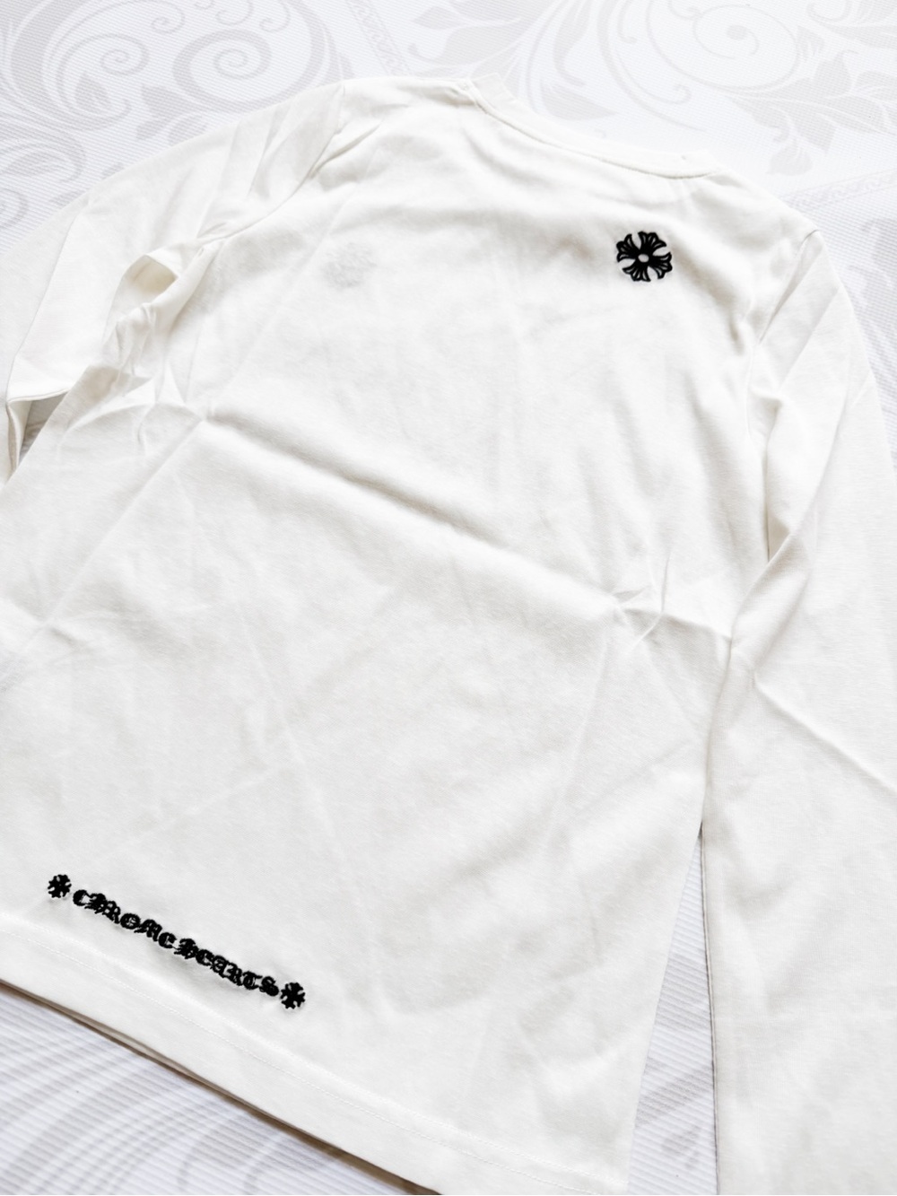 Chrome Hearts White Tee with Black Embroidered Crest - Picture 4 of 6